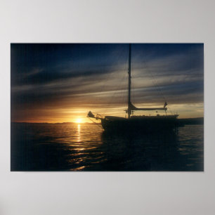 Póster Base da tranquilidade da embarcação de navigaç