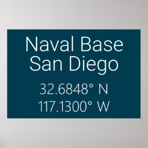 Poster Base Naval San Diego Latitude Longitude