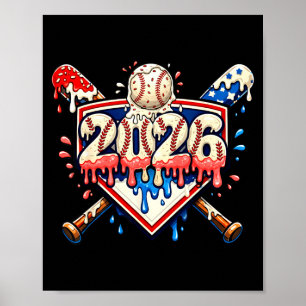 Poster Baseball 2026 Sorvete Gotejamento Tacos Para Menin