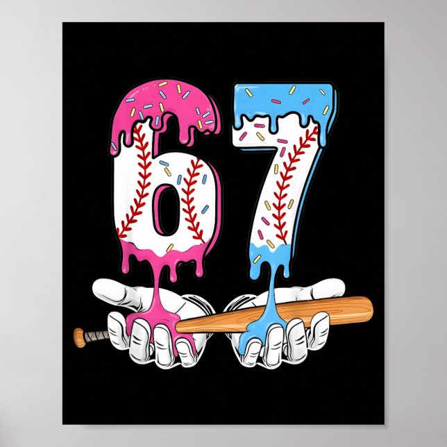Poster Baseball 67 Ice Cream Drip Six Seven Boys Funny Me (Frente)