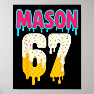 Poster Baseball 6 7 Sorvete Gotejamento Número 67 Diverti