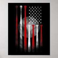 Baseball American Flag Vintage