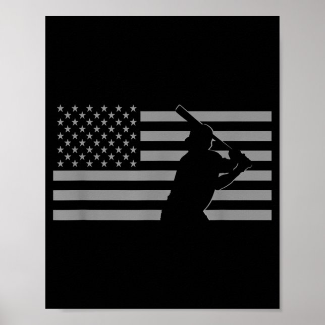 Poster Baseball Americano Flag Baseball (Frente)