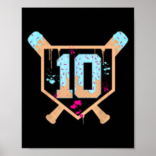 Poster Baseball com 10 anos de Sorvete Drip 10º aniversár