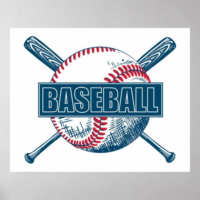 Poster Baseball de cor personalizado (Frente)