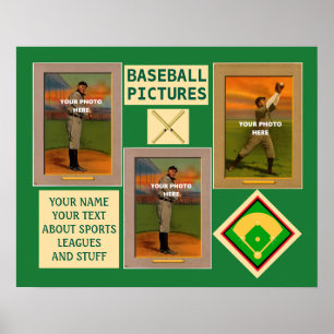 Poster Baseball desportivo em equipe Foto e Texto