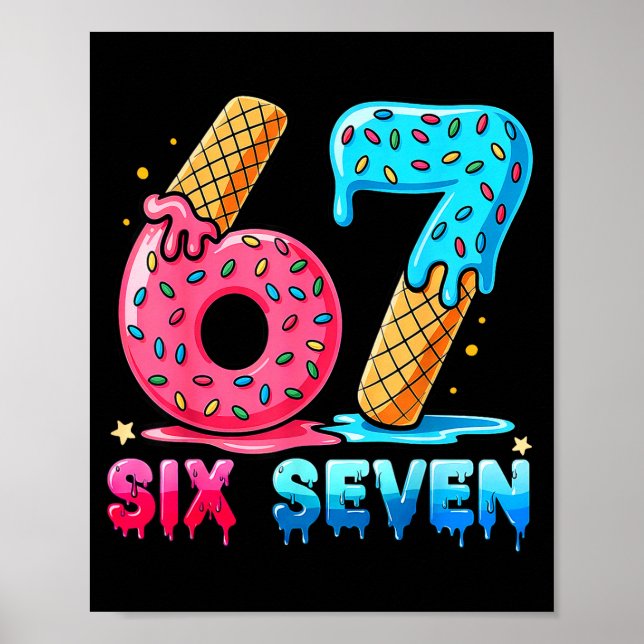 Poster Baseball Drip Number 67 Player Or 67th Birthday  (Frente)