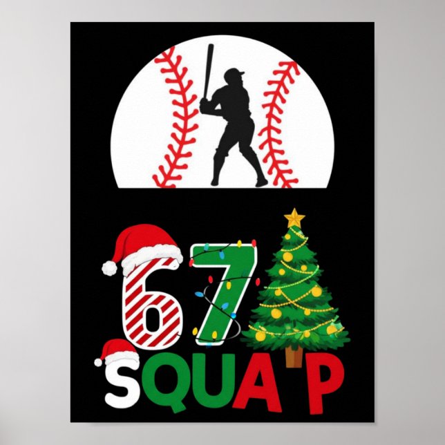 Poster Baseball Drip Number 67 Player Or 67th Birthday 25 (Frente)