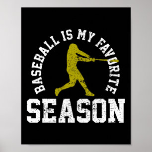 Poster Baseball É Meu Presente De Vintage Da Estação Favo