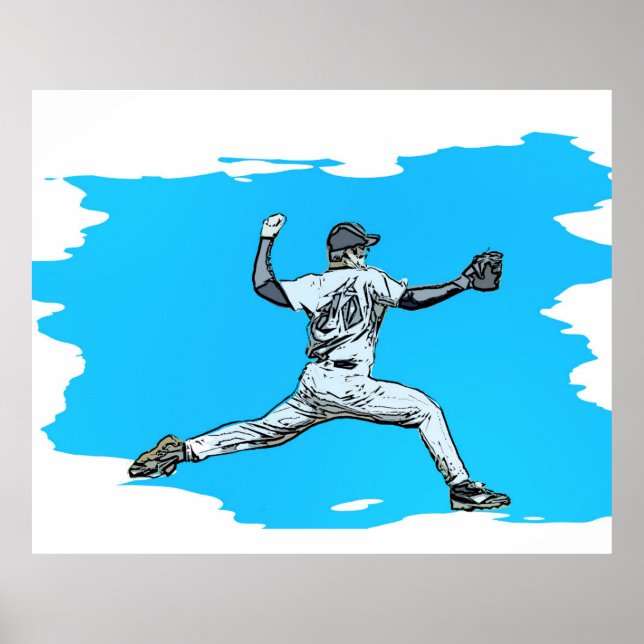 Poster Baseball Fastball Pitcher (Frente)