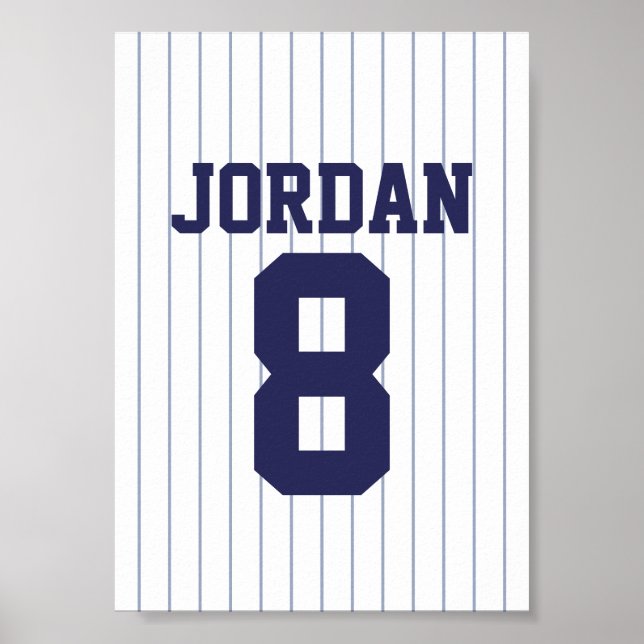 Poster Baseball Jersey com nome e número personalizados (Frente)