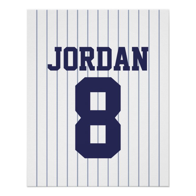 Póster Baseball Jersey com nome e número personalizados (Frente)