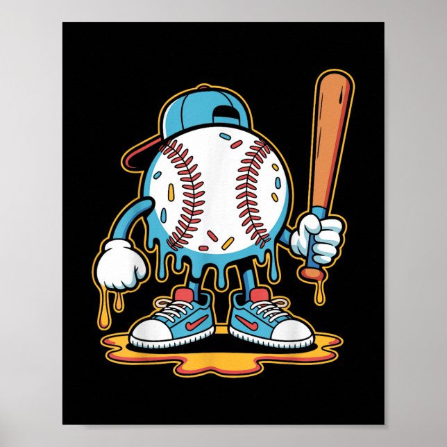 Poster Baseball Lifestyle 101 Tee Youth Baseball Drip Ice (Frente)
