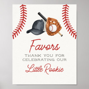 Poster Baseball Little Rookie Favorece Sinal de Festa de 