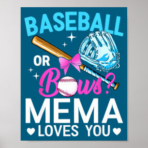 Poster Baseball ou laços mema ama revelação do sexo menin