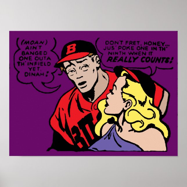 Póster Baseball Playa e sua garota (Frente)