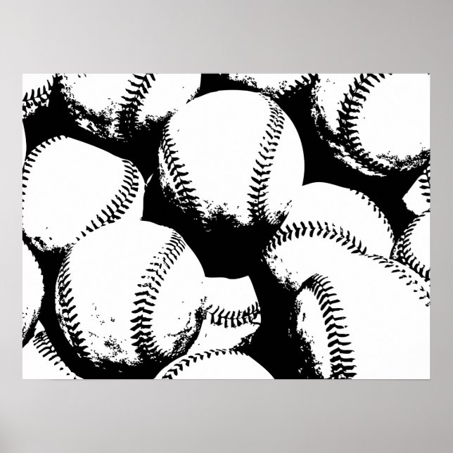 Poster Baseball Pop Art - Esportes Baseballs (Frente)