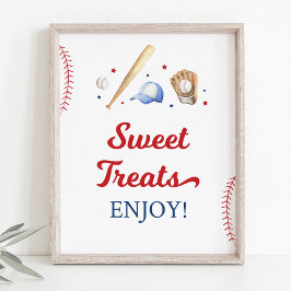 Poster Baseball Rookie Sweet Treats Sinal de Aniversário