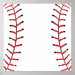 Poster Baseball Seams Estilo Esportivo Tema Baseball