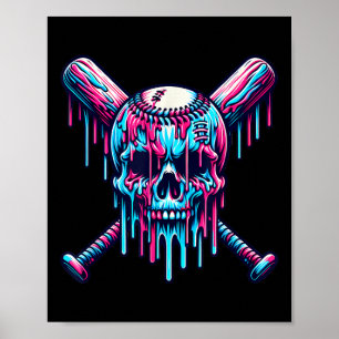 Poster Baseball Skull Drill Baseball Driball Driball Ice 