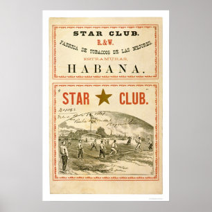 Poster Basebol 1867 do clube da estrela