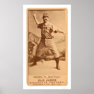 Póster Basebol 1887 do guindaste da bala de canhão