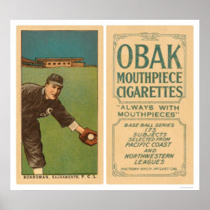 Póster Basebol 1910 de Boardman Sacramento