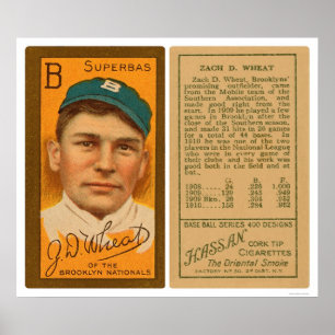 Poster Basebol 1911 de Brooklyn Superbas do trigo de Zack
