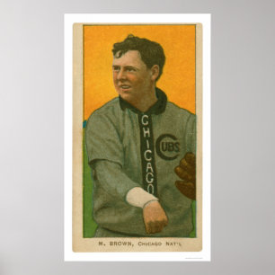 Póster Basebol 1911 de Brown Cubs de três dedos