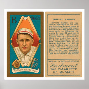 Poster Basebol 1911 de Ed Karger Red Sox