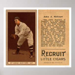 Póster Basebol 1911 de John J McGraw Giants