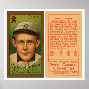 Póster Basebol 1911 de Johnny Evers Cubs