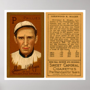 Poster Basebol 1911 de Magee Phillies da xerez