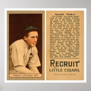 Póster Basebol 1912 de Cubs do funileiro de Joe