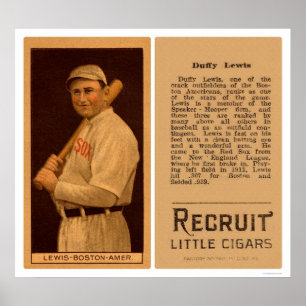 Póster Basebol 1912 de Duffy Lewis Red Sox