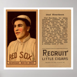 Póster Basebol 1912 de Olaf Henriksen Red Sox