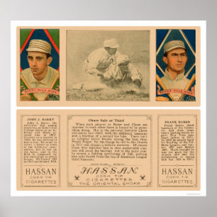 Poster Basebol 1912 do atletismo de Barry do padeiro