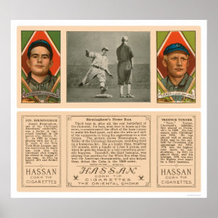 Póster Basebol 1912 dos Cleveland Indians