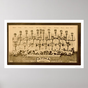Póster Basebol 1913 de Brooklyn Dodgers
