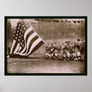 Póster Basebol 1914 do parque de Ebbets da bandeira