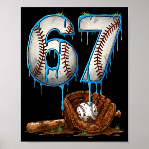 Poster Basebol 67 seis sete meme engraçado 6-7 gotejament
