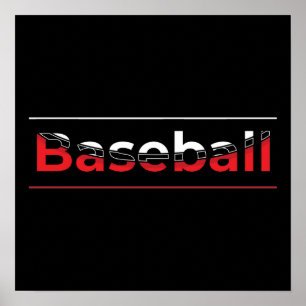 Poster Basebol - Arte Minimalista Arco Geométrico