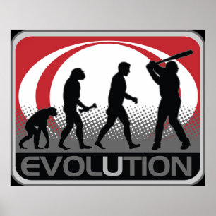 Póster Basebol da evolução