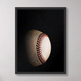 Poster Basebol Texturizado Escuro Minimalista