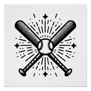 Póster basebol vintage