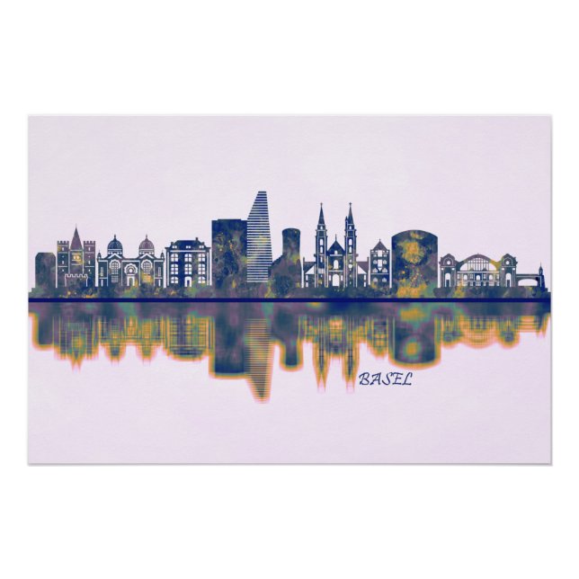 Póster Basel Skyline (Frente)
