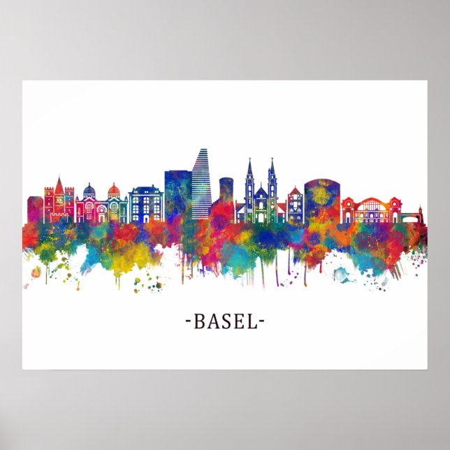 Poster Basel Switzerland Skyline (Frente)