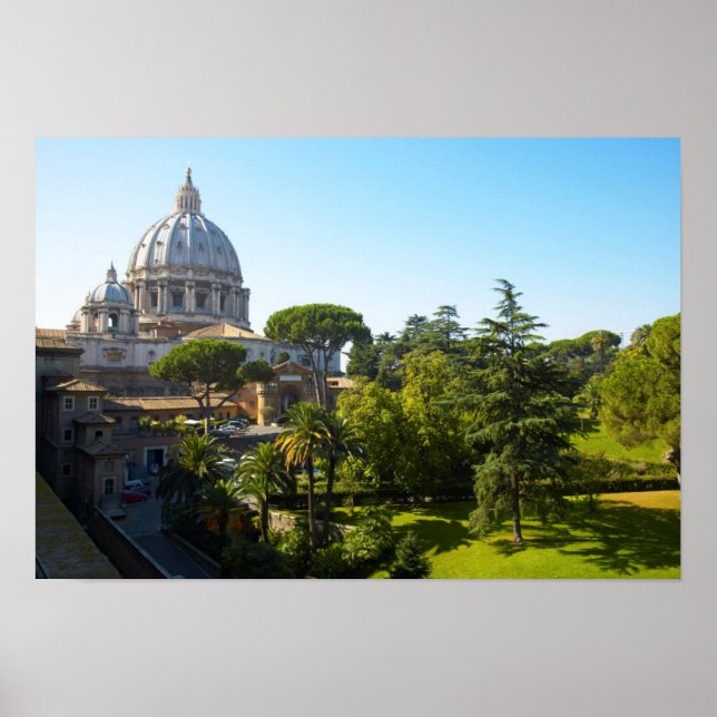 Póster Basilica de Peter, Cidade do Vaticano, Roma, Itáli (Frente)