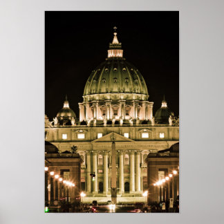 Póster Basilica de rua Peter à Noite