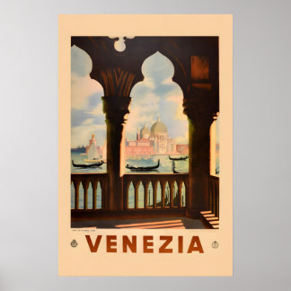 Poster Basilica de São Marcos Veneza Estilo Vintage anos